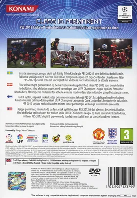 PES 2012 - Pro Evolution Soccer box cover back